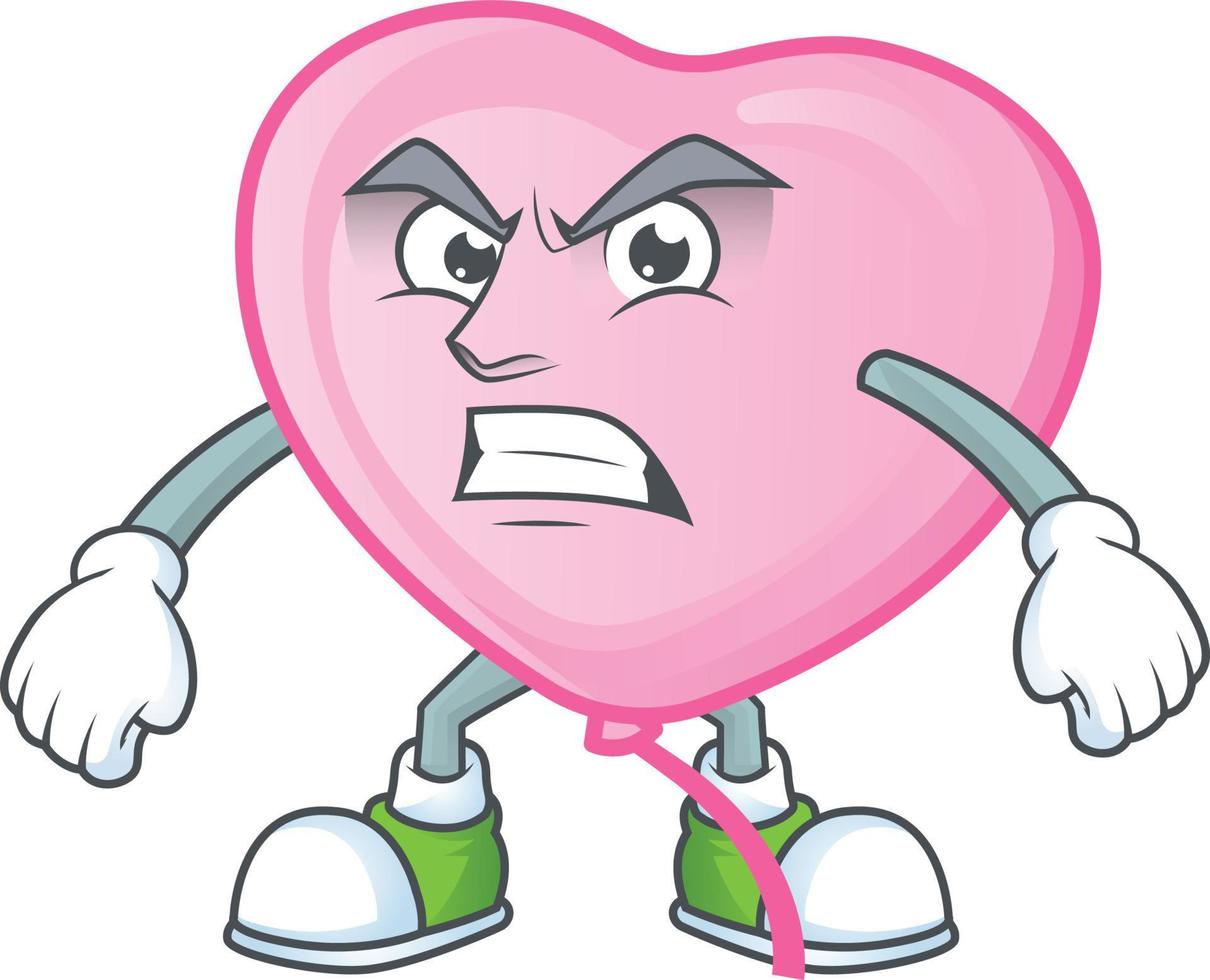 Pink love balloon cartoon character style vector