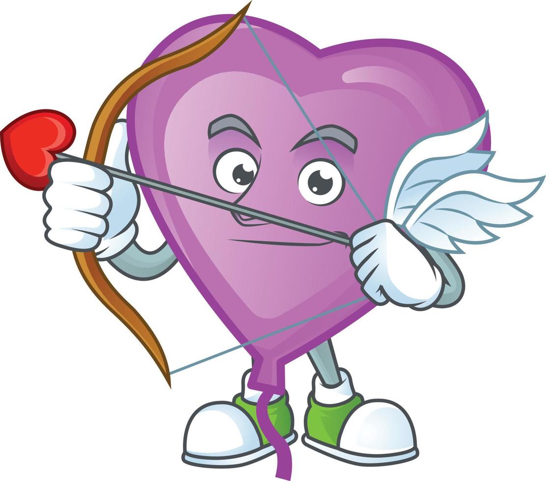 Purple love balloon cartoon character style vector