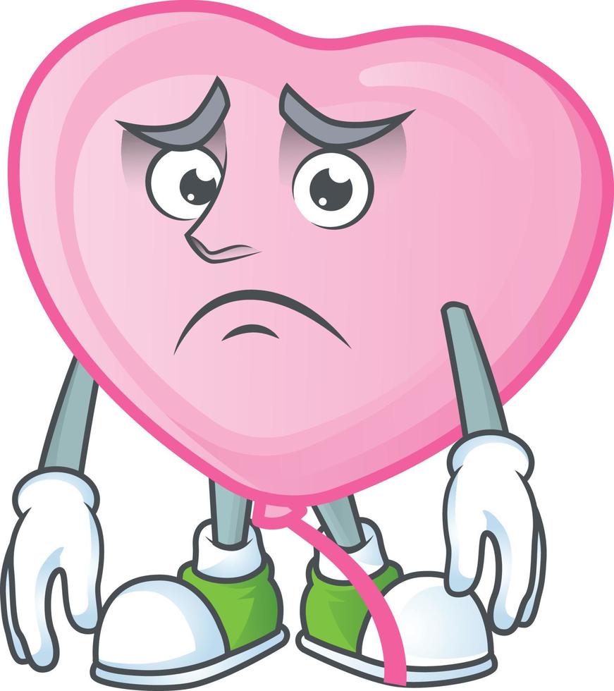 Pink love balloon cartoon character style vector