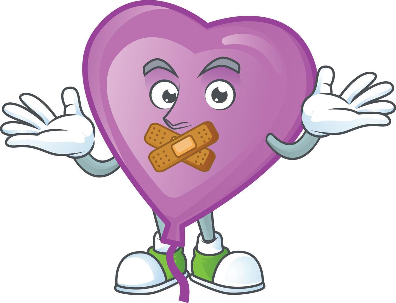 Purple love balloon cartoon character style vector