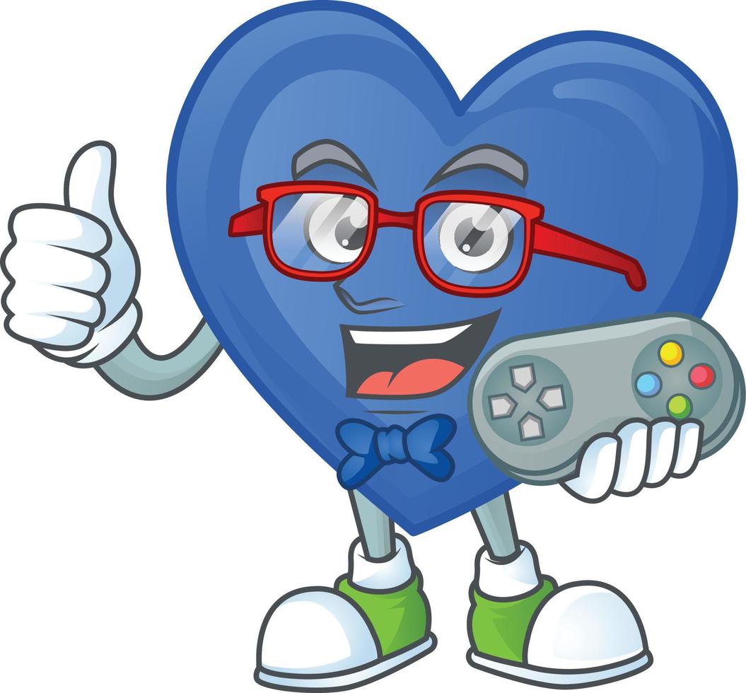 Blue love cartoon character style vector