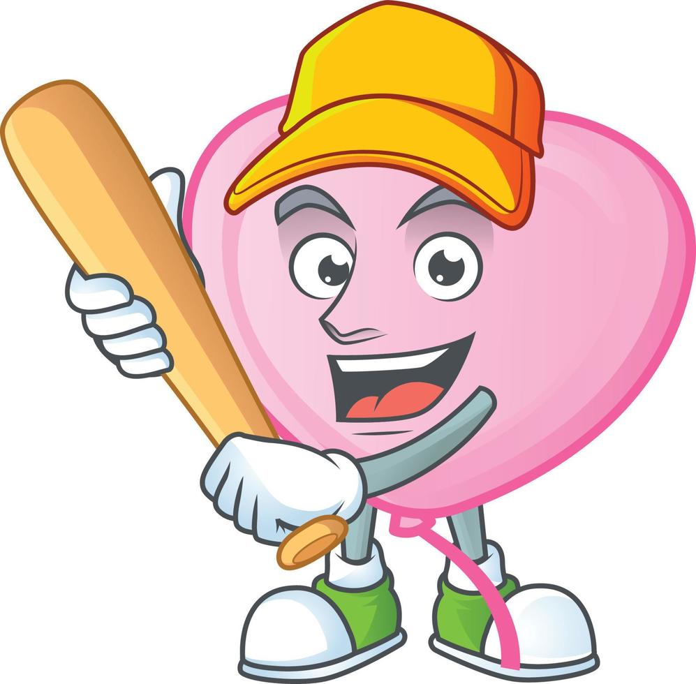 Pink love balloon cartoon character style vector