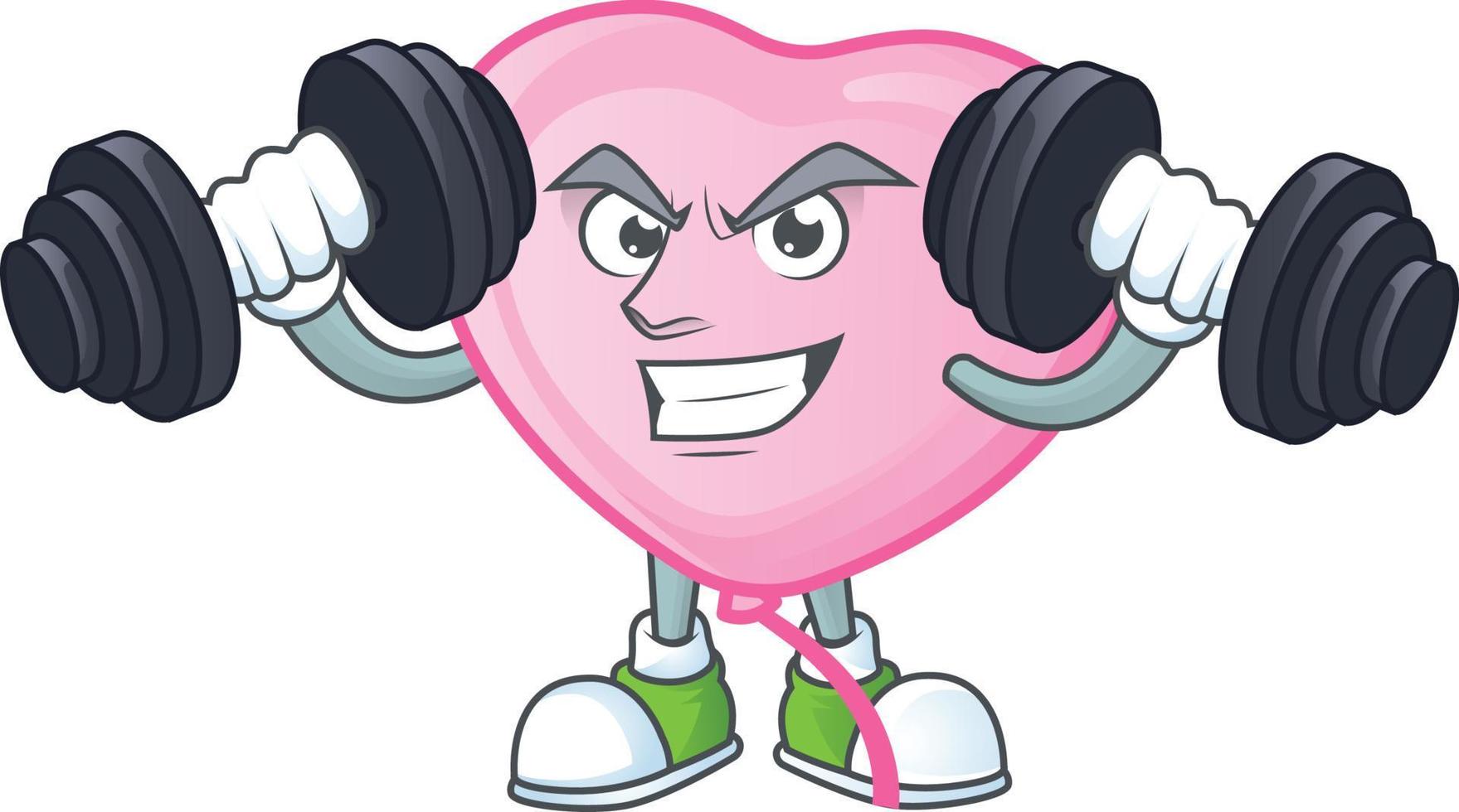 Pink love balloon cartoon character style vector