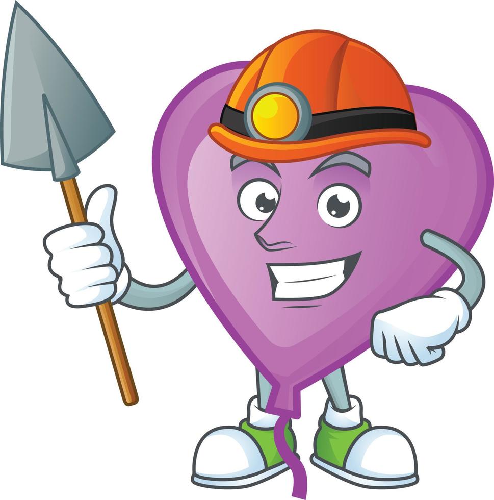 Purple love balloon cartoon character style vector