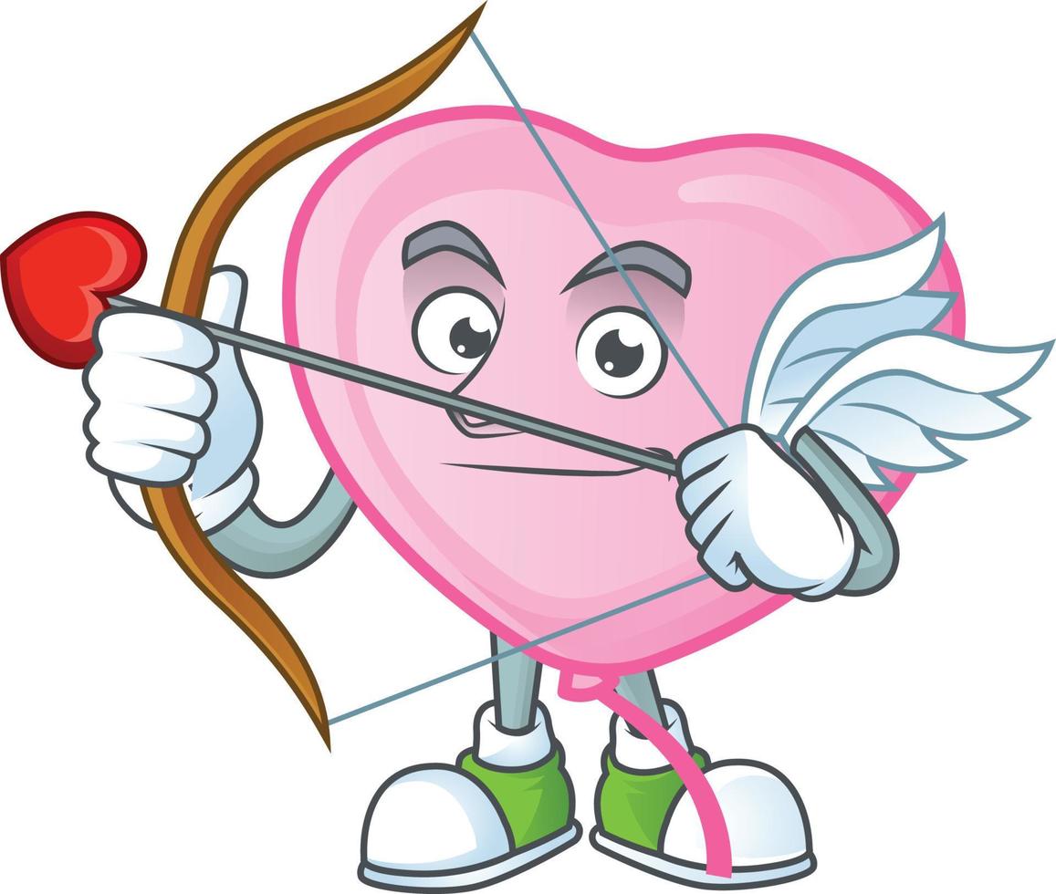 Pink love balloon cartoon character style vector