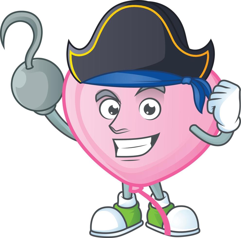 Pink love balloon cartoon character style vector