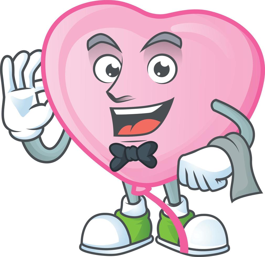 Pink love balloon cartoon character style vector