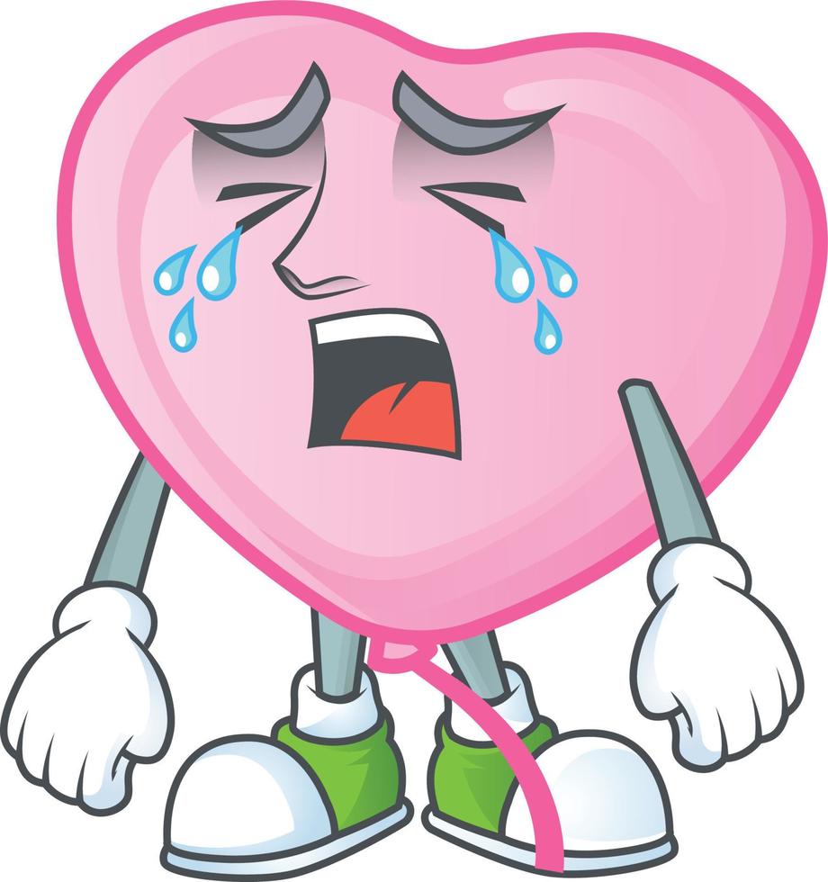 Pink love balloon cartoon character style vector