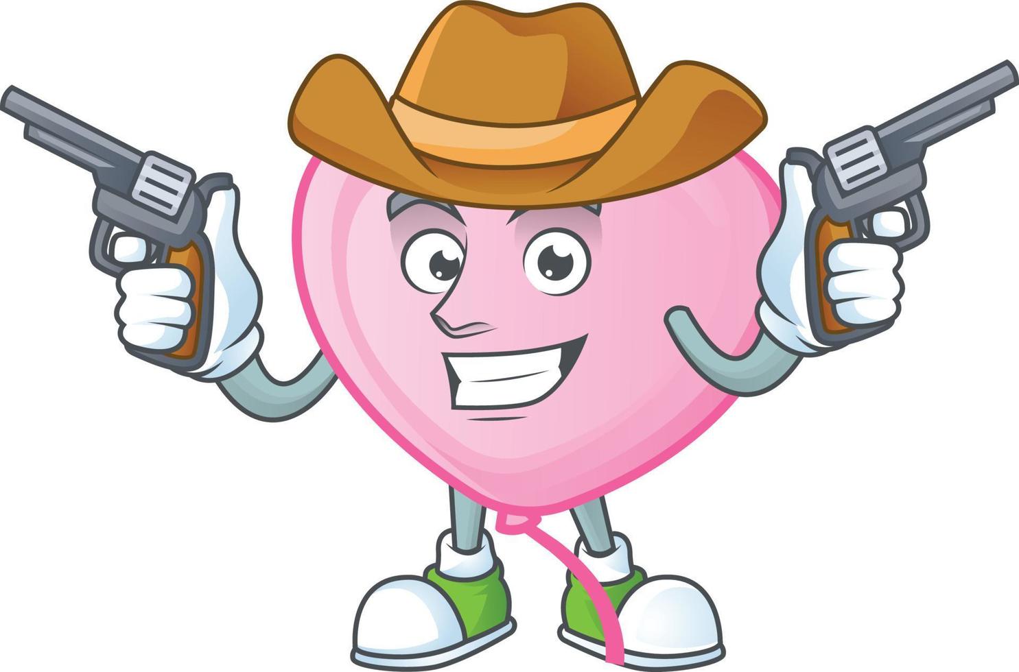 Pink love balloon cartoon character style vector