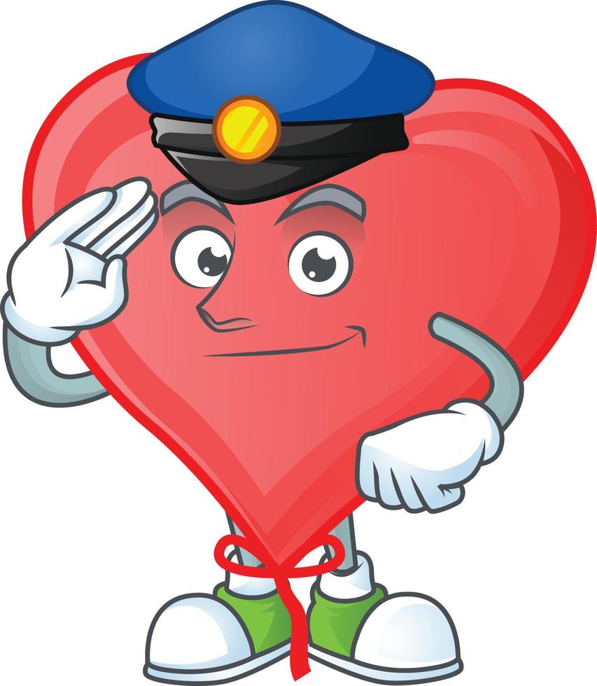 Red love balloon cartoon character style vector