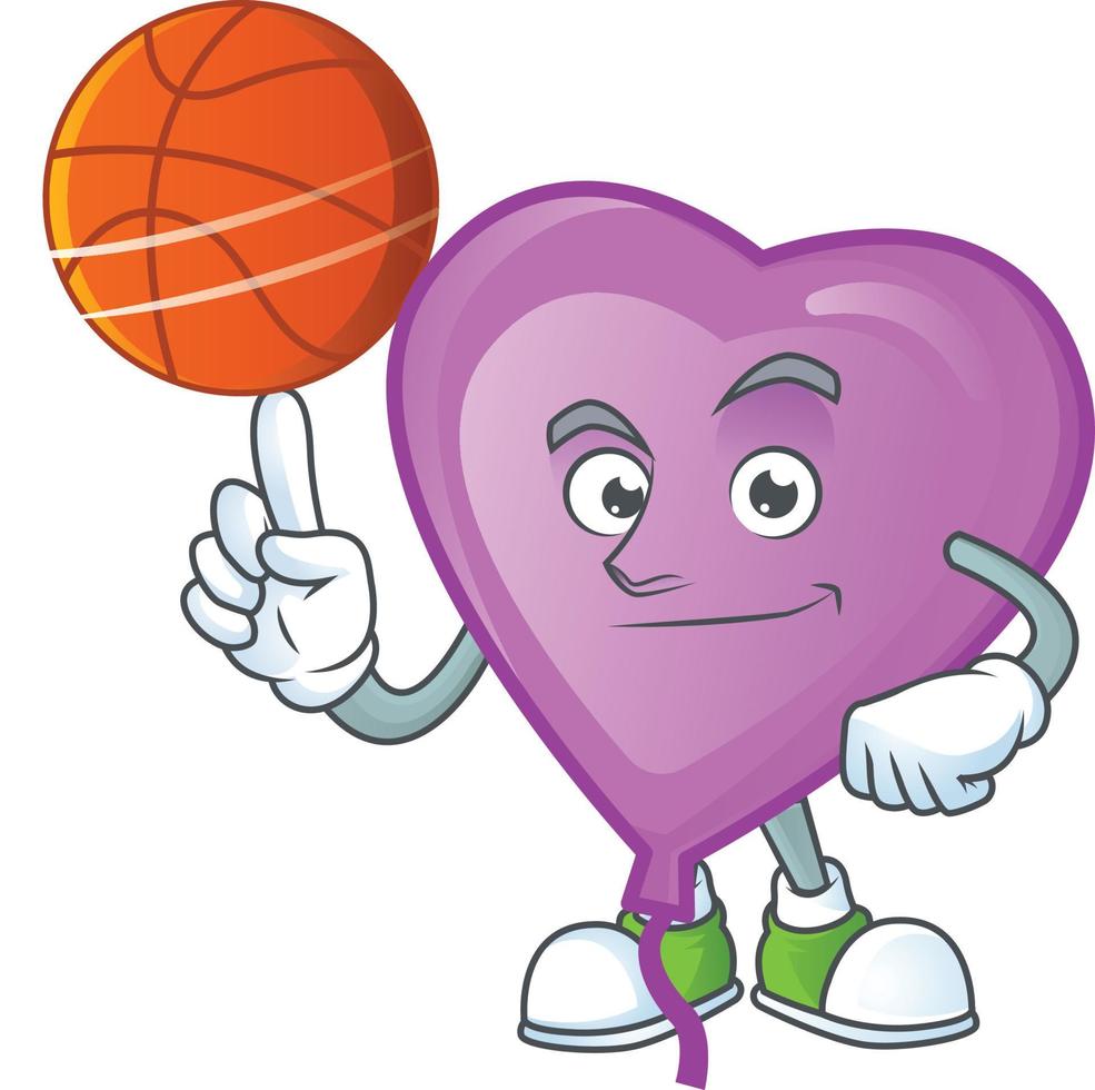 Purple love balloon cartoon character style vector