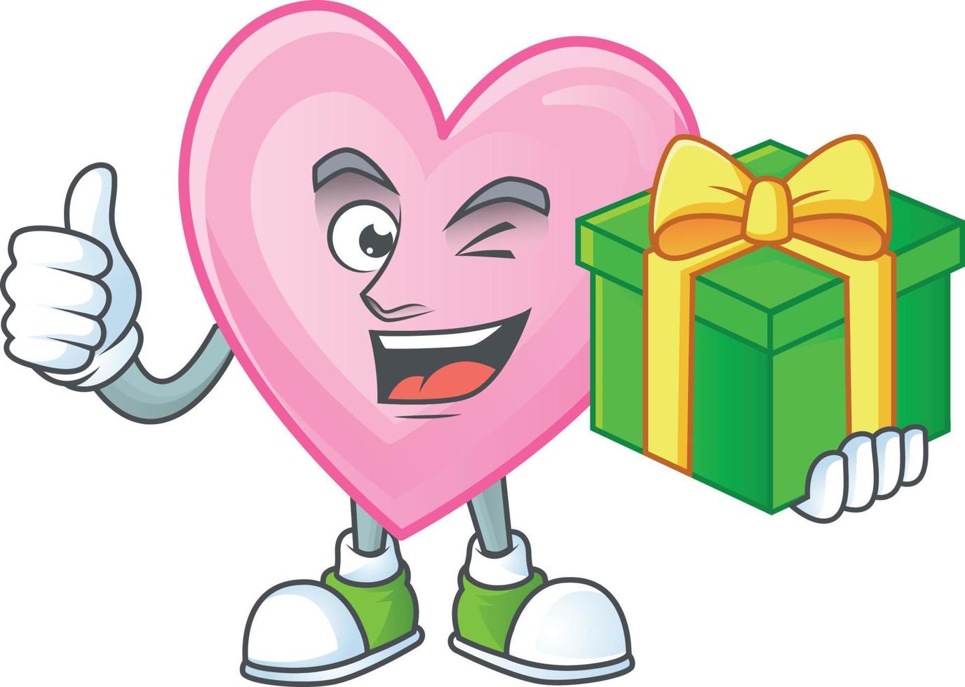 Pink love cartoon character style vector