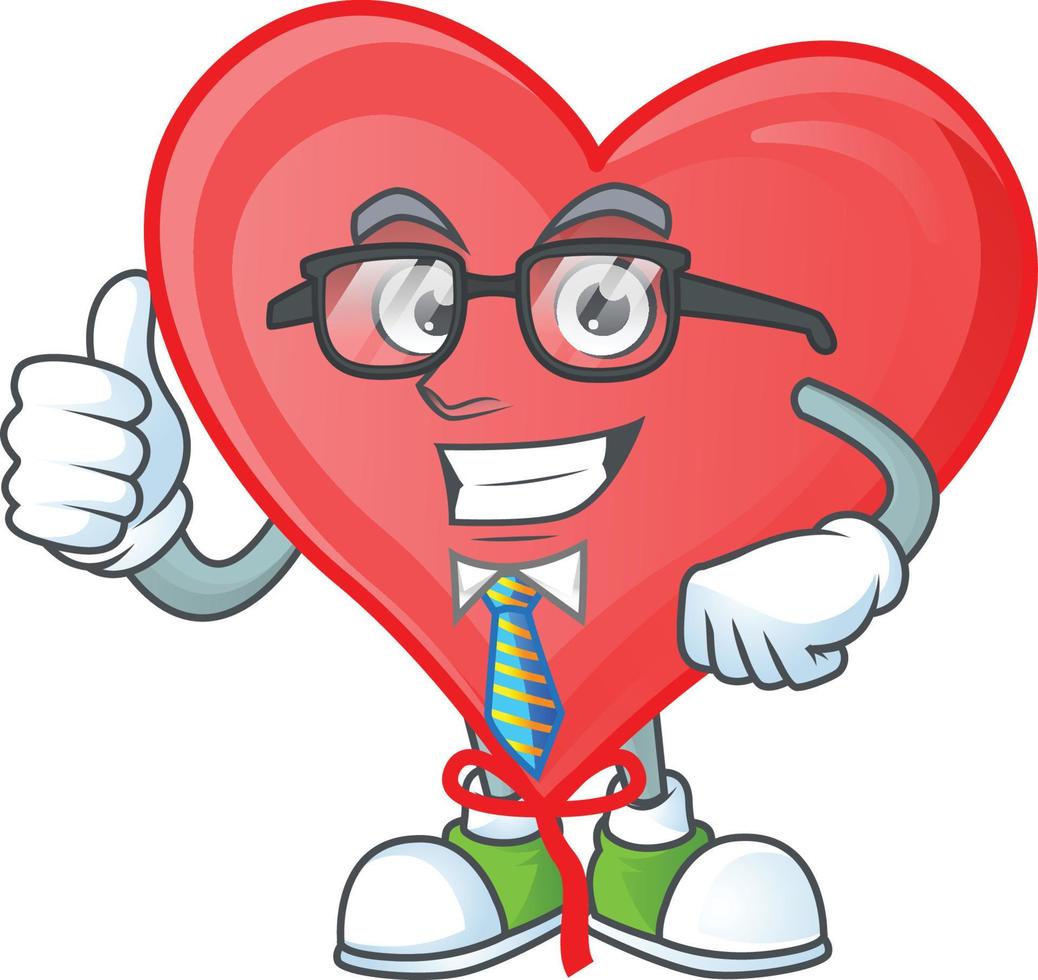 Red love balloon cartoon character style vector