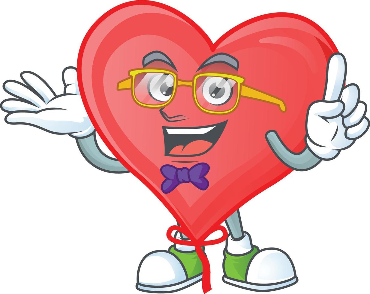 Red love balloon cartoon character style vector