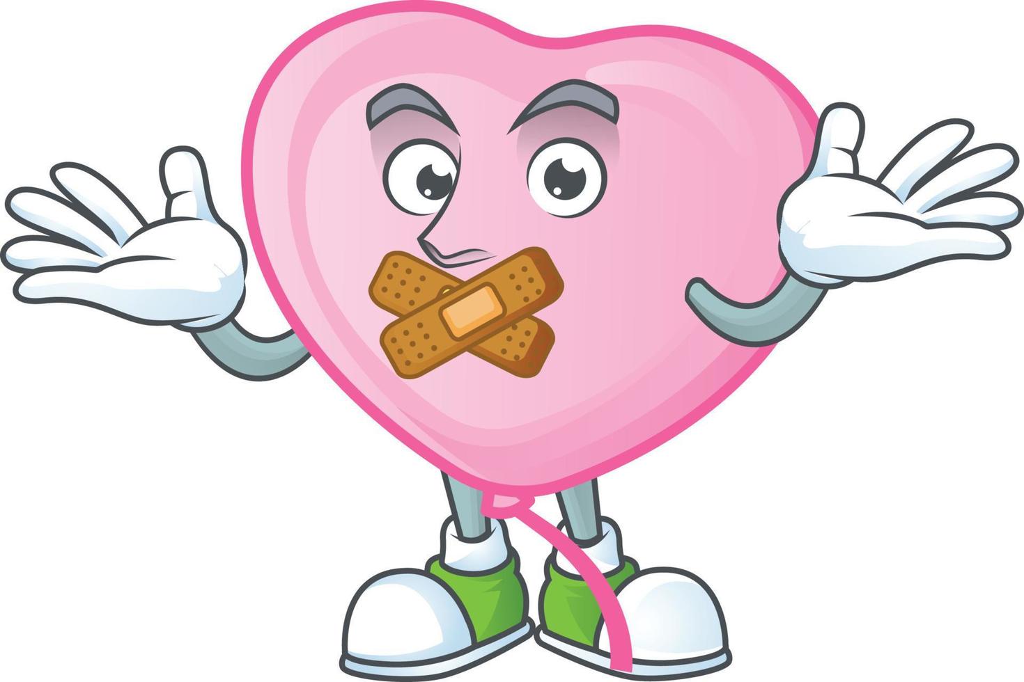 Pink love balloon cartoon character style vector