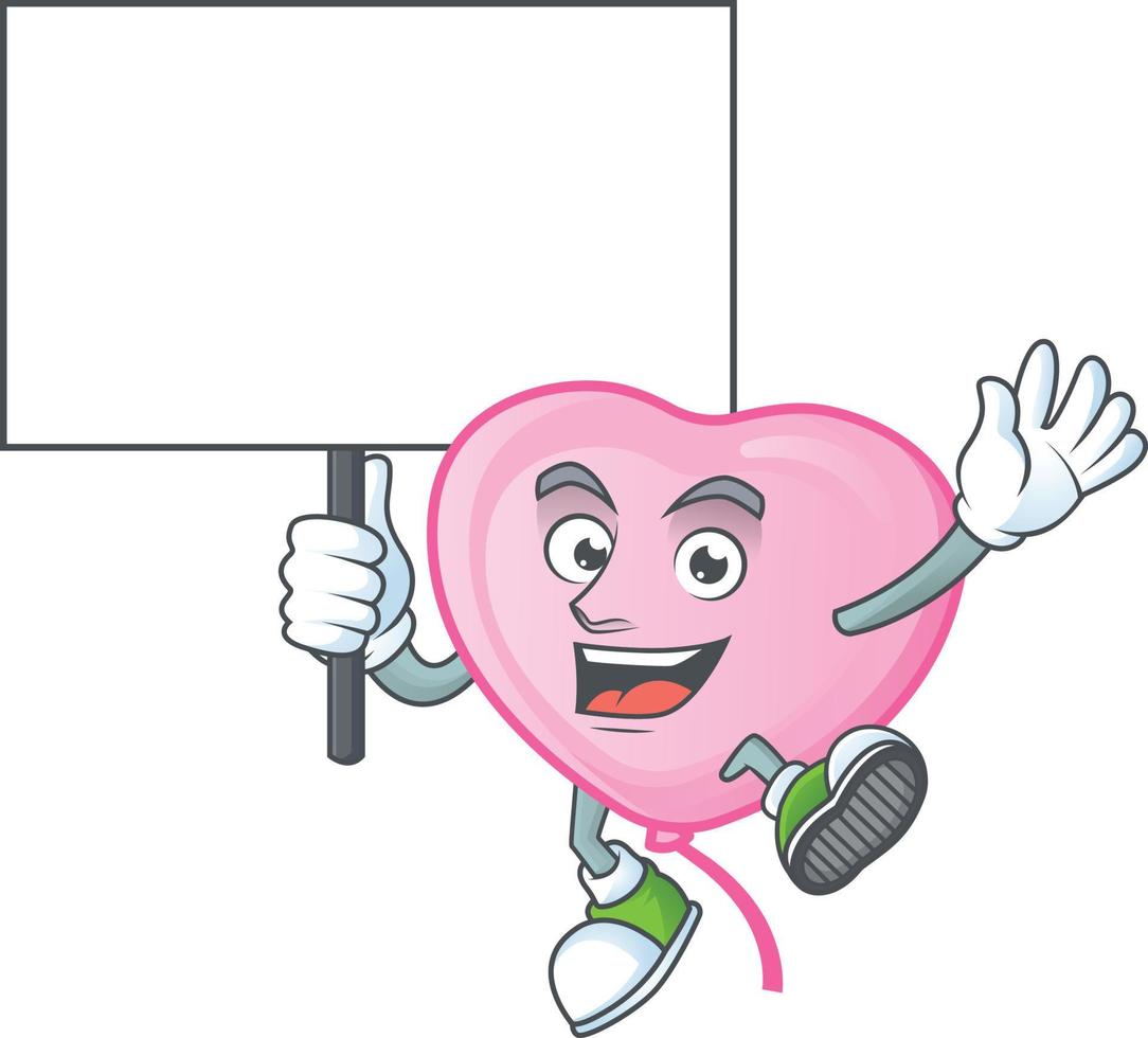 Pink love balloon cartoon character style vector