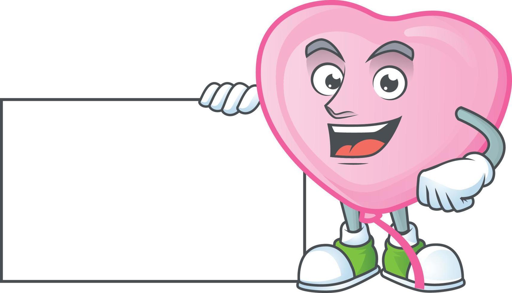 rosado amor globo dibujos animados personaje estilo vector