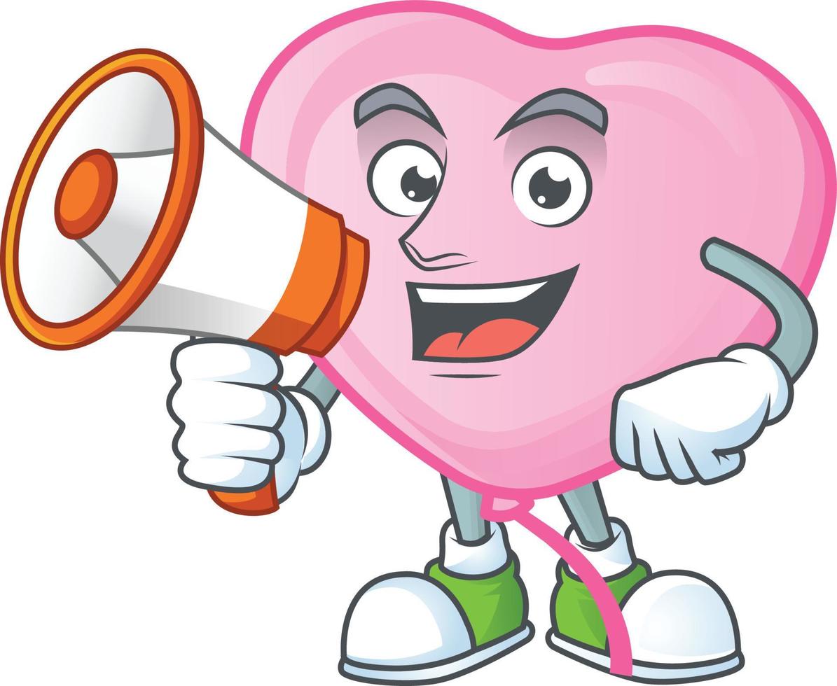 Pink love balloon cartoon character style vector