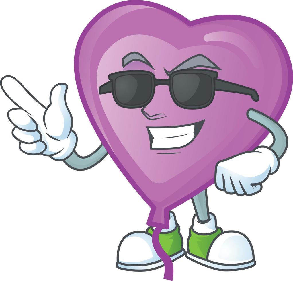 Purple love balloon cartoon character style vector
