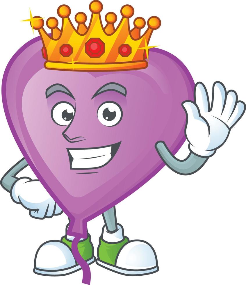 púrpura amor globo dibujos animados personaje estilo vector