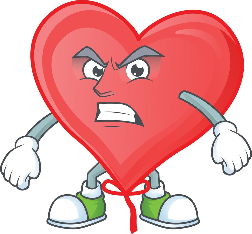 Red love balloon cartoon character style vector