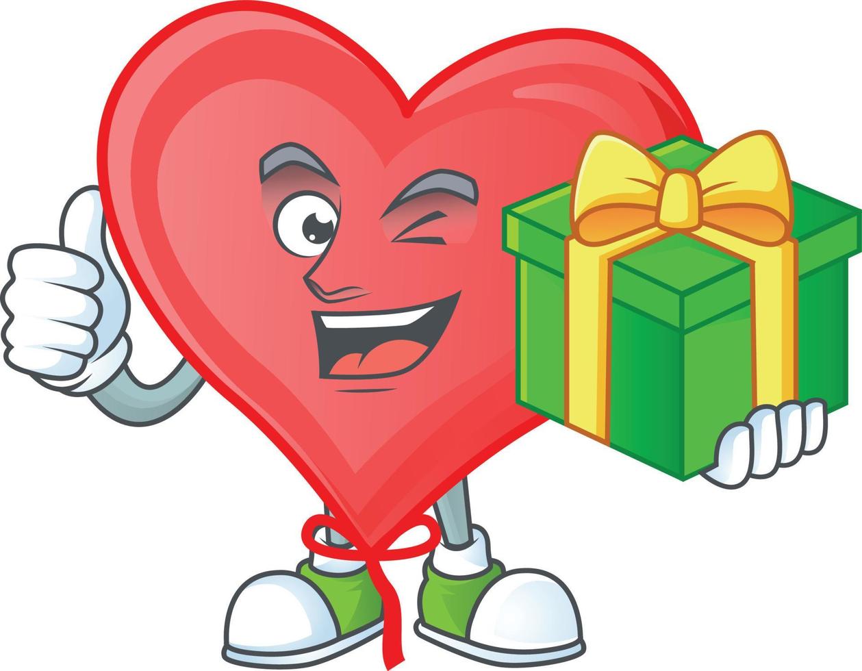 Red love balloon cartoon character style vector