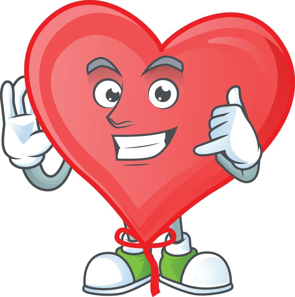 Red love balloon cartoon character style vector