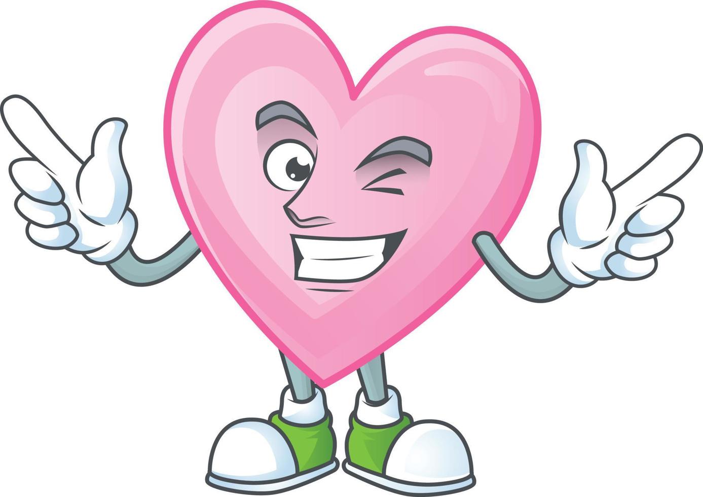 Pink love cartoon character style vector