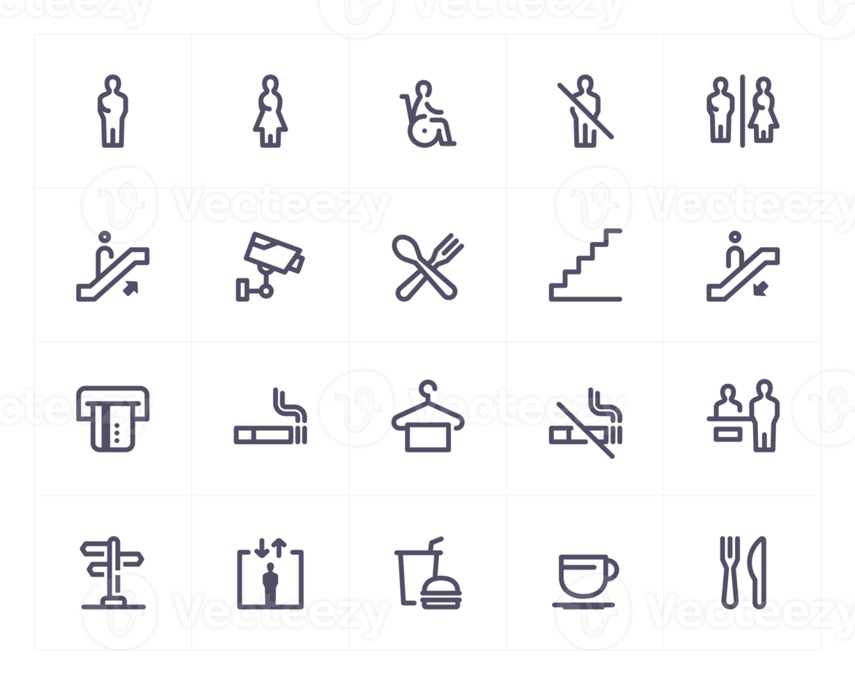 Service line icon set png