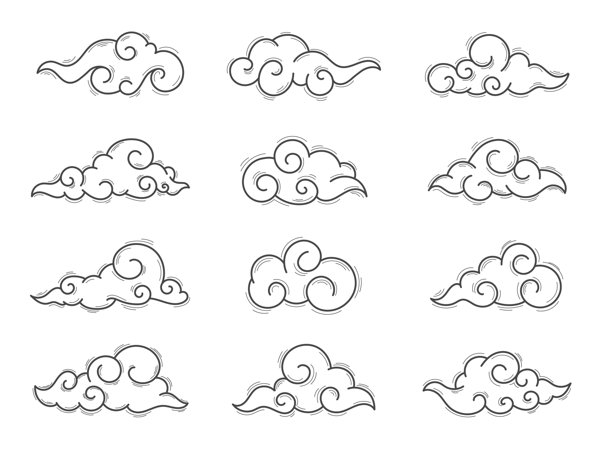 Design PNG E SVG De Elemento De Nuvem De Estilo Chinês Cortado