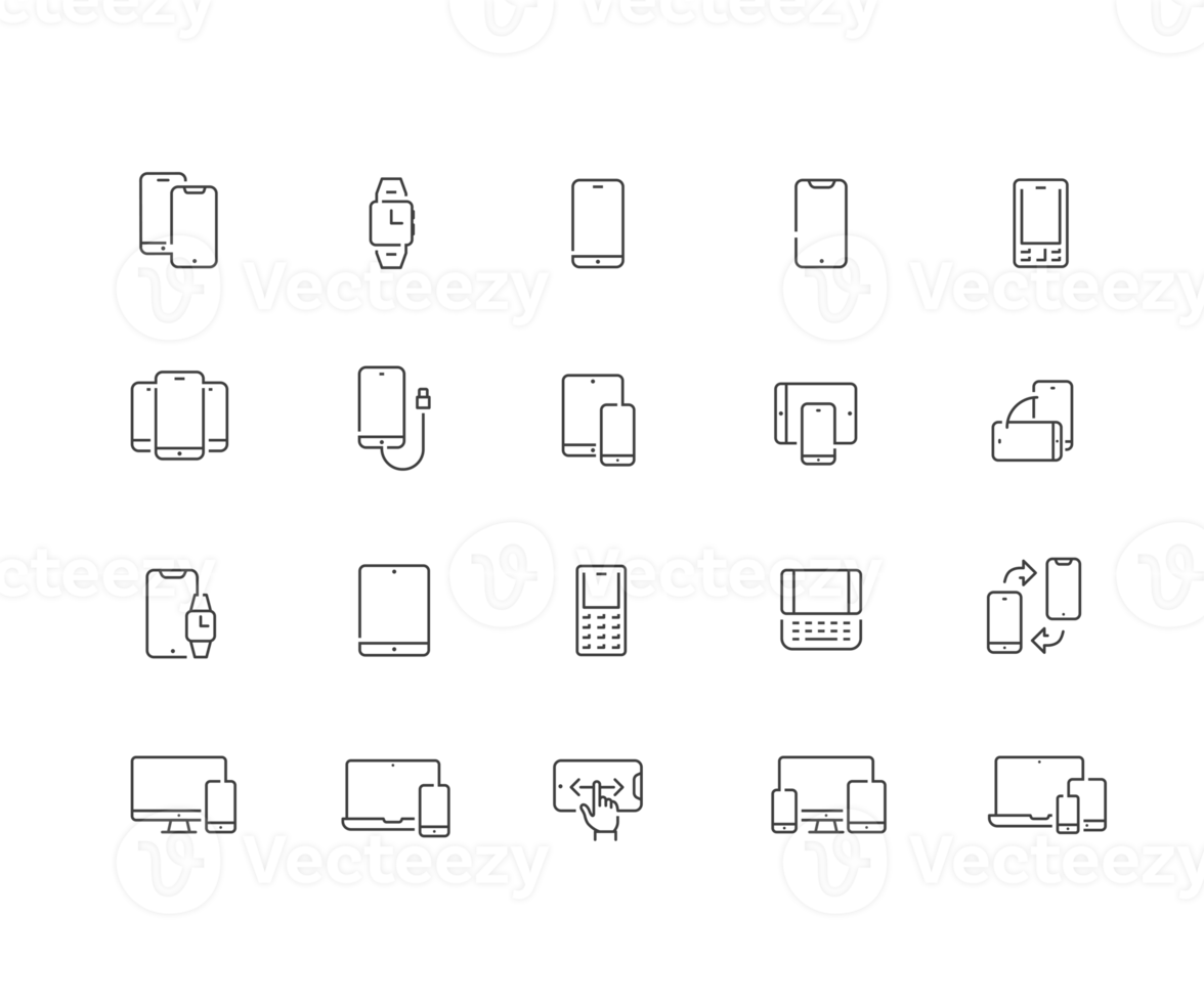 Device and responsive line icons. png