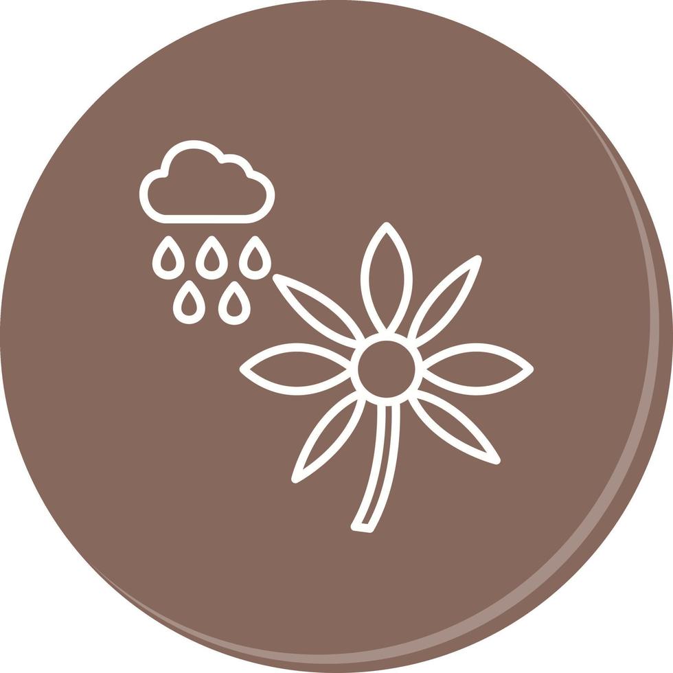 flor con icono de vector de lluvia