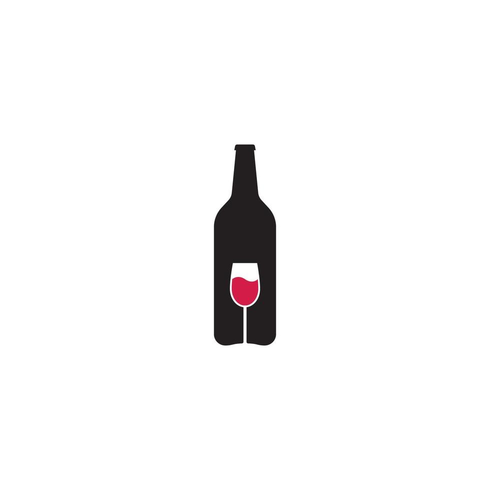 bottle and glass logo vector icon illustration