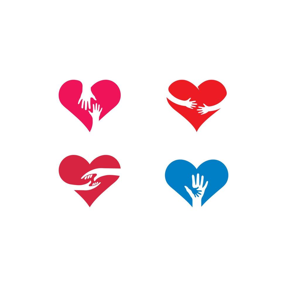 love care logo vector icon