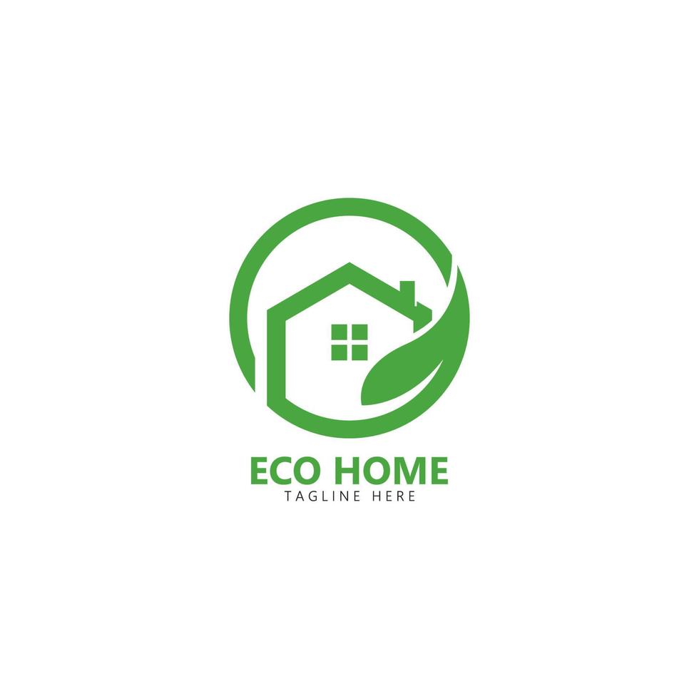 eco hogar logo vector icono ilustración