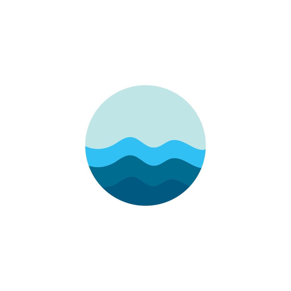 plantilla de logotipo de onda de agua. ilustración de icono de vector