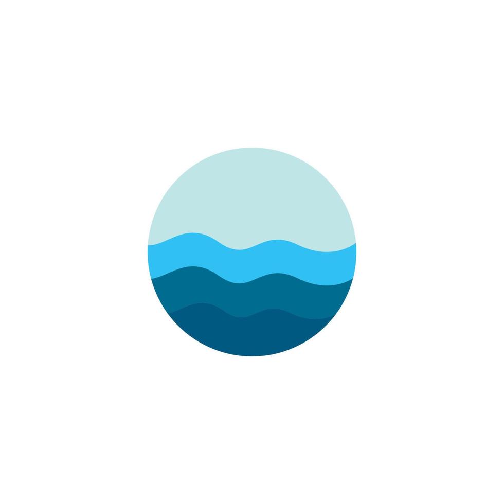 plantilla de logotipo de onda de agua. ilustración de icono de vector