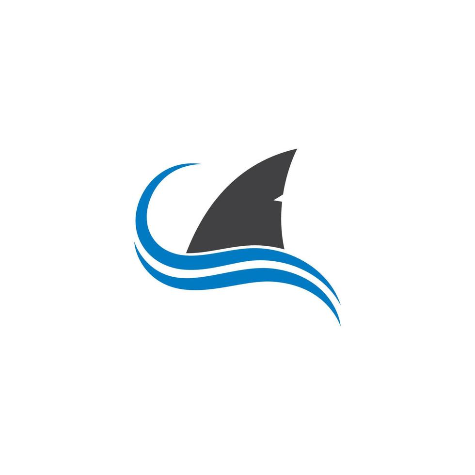 Shark fin logo template vector icon illustration