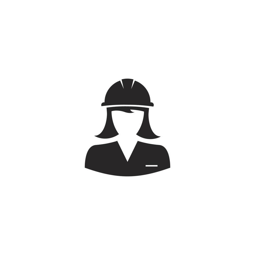 mujer construcción trabajadores logo vector icono modelo
