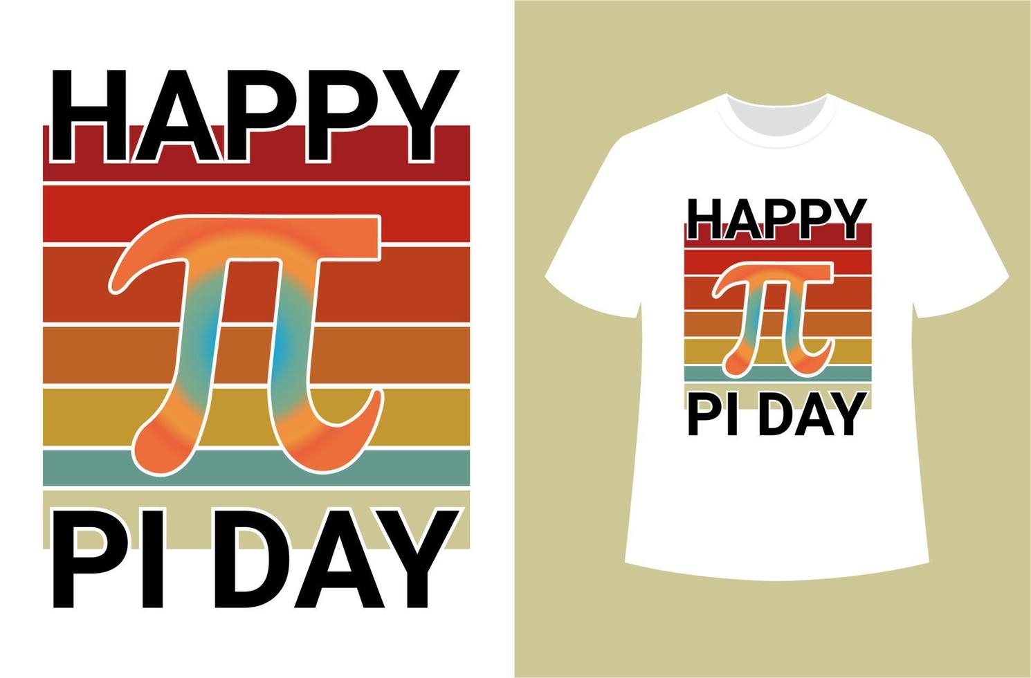 Happy Pi Day 14th March Typography Vector T Shirt Design
