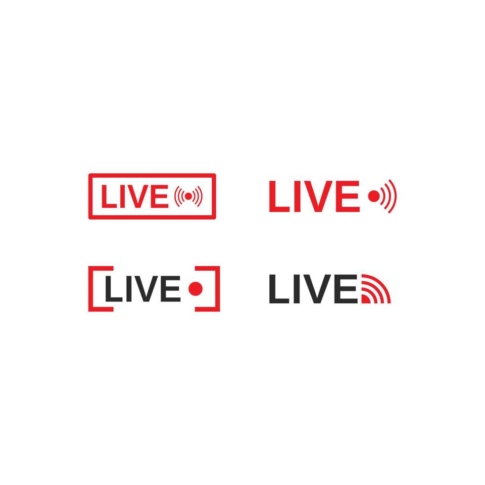 vector set of live streaming icon multimedia logo