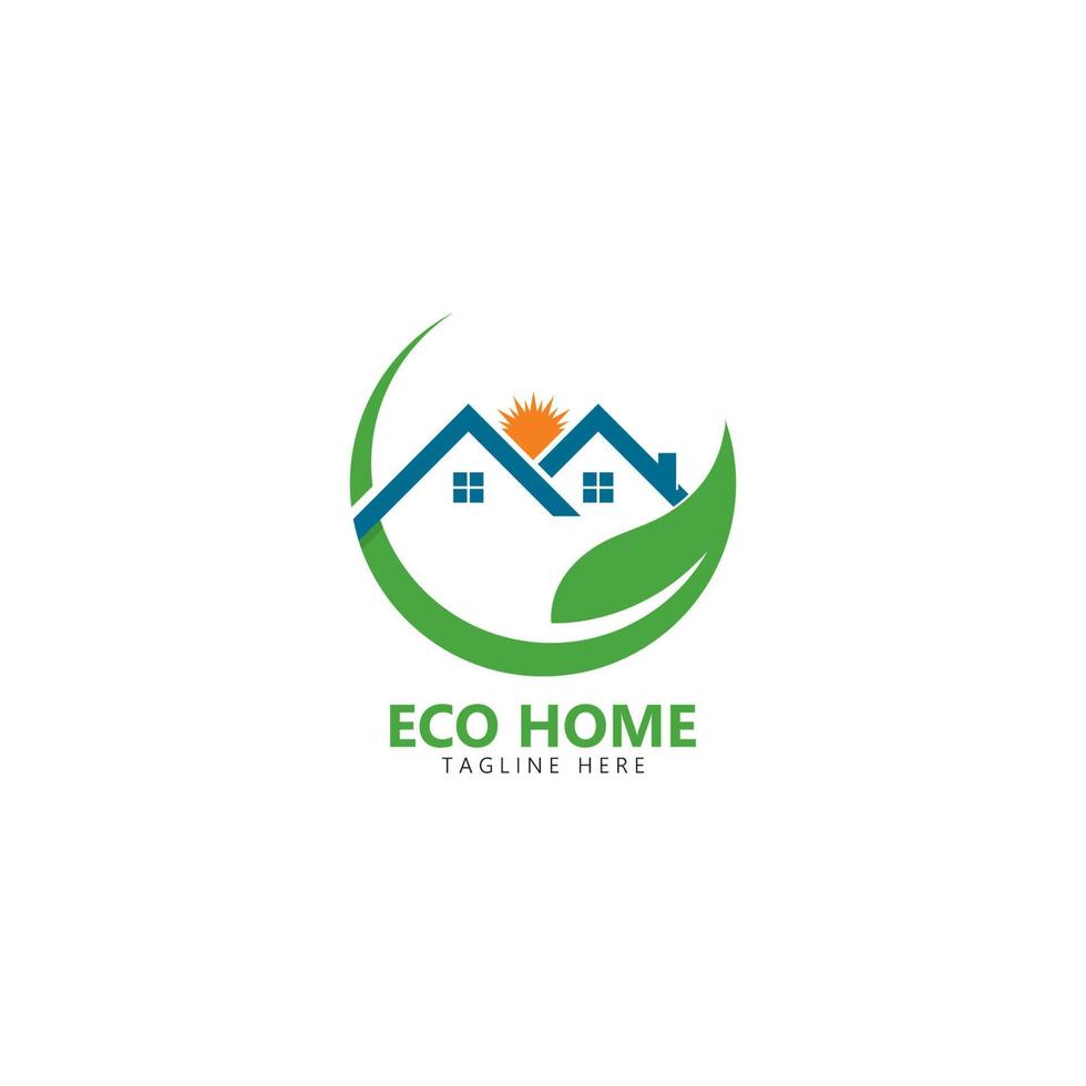 eco hogar logo vector icono ilustración