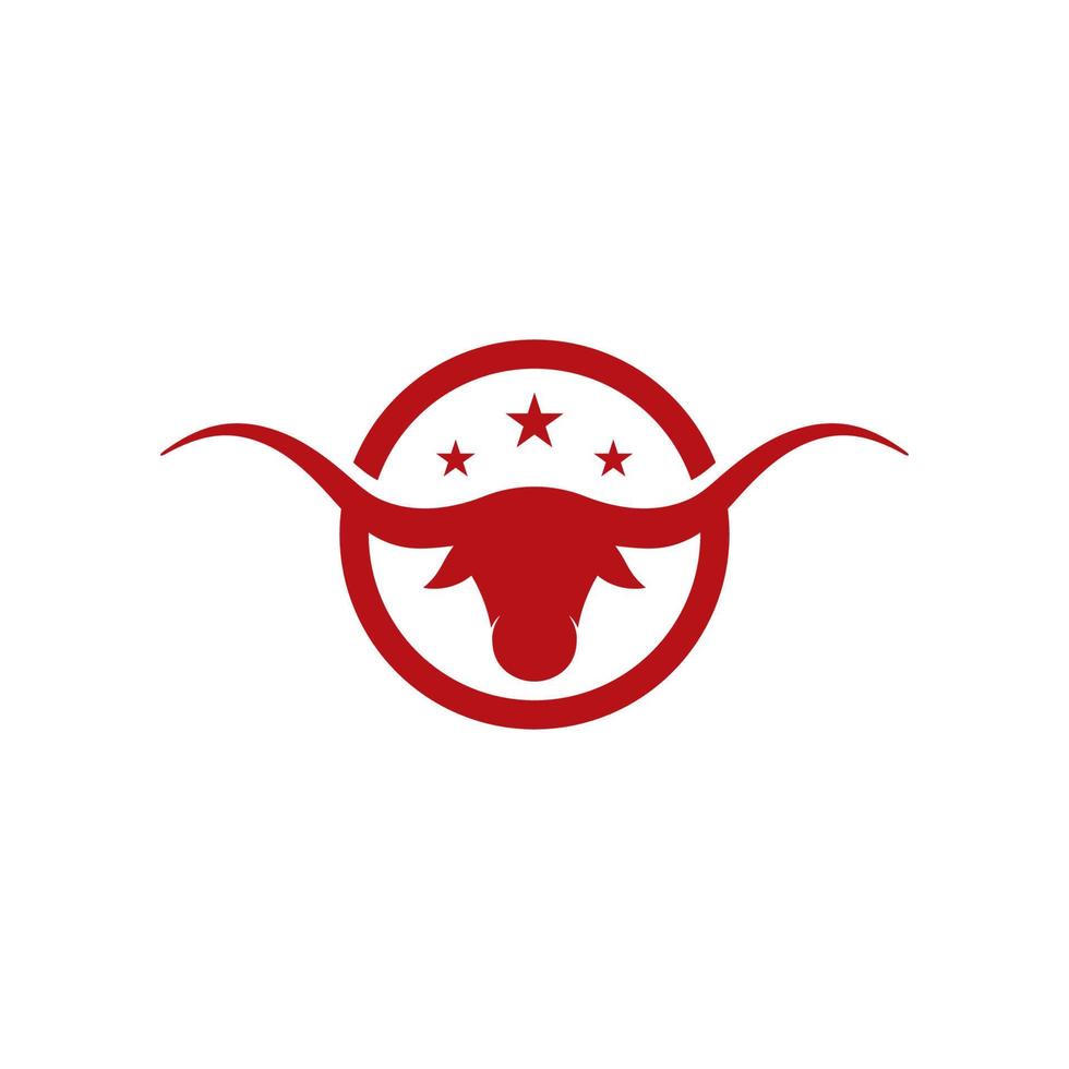 ilustración de icono de vector de logotipo de cabeza de toro