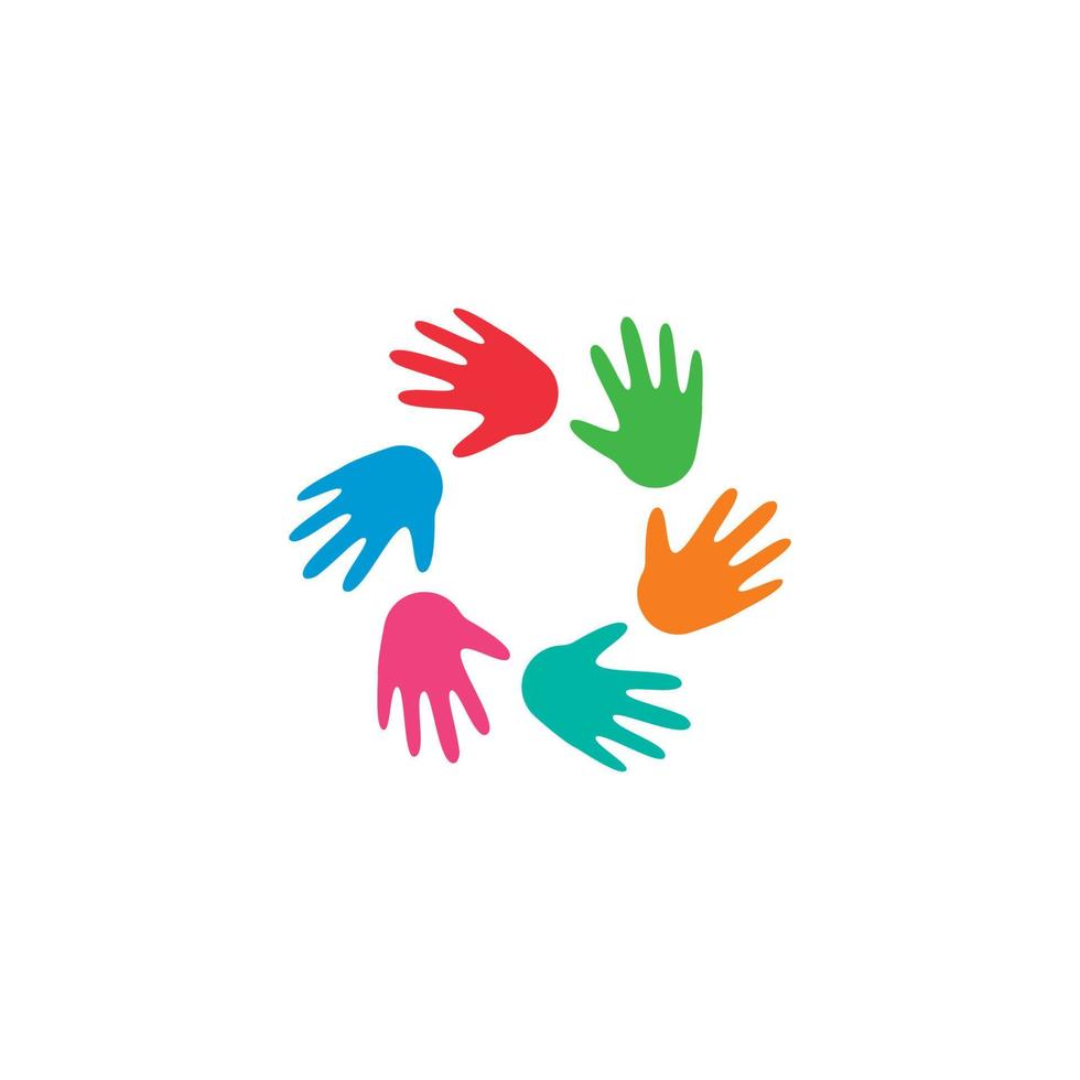 kids care logo unity vector icon illustration