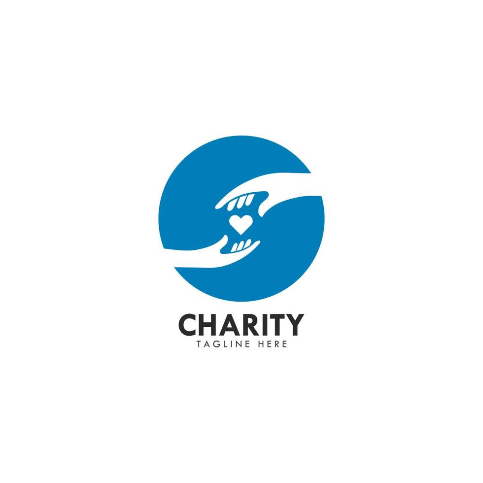 Hand Charity Logo Template vector icon illustration