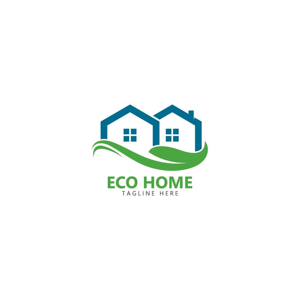 eco hogar logo vector icono ilustración