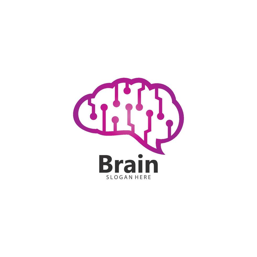 Ilustración de icono de vector de plantilla de logotipo de cerebro