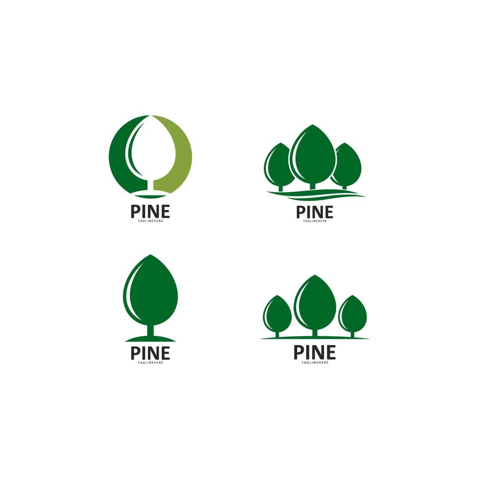 Pine logo template vector icon illustration