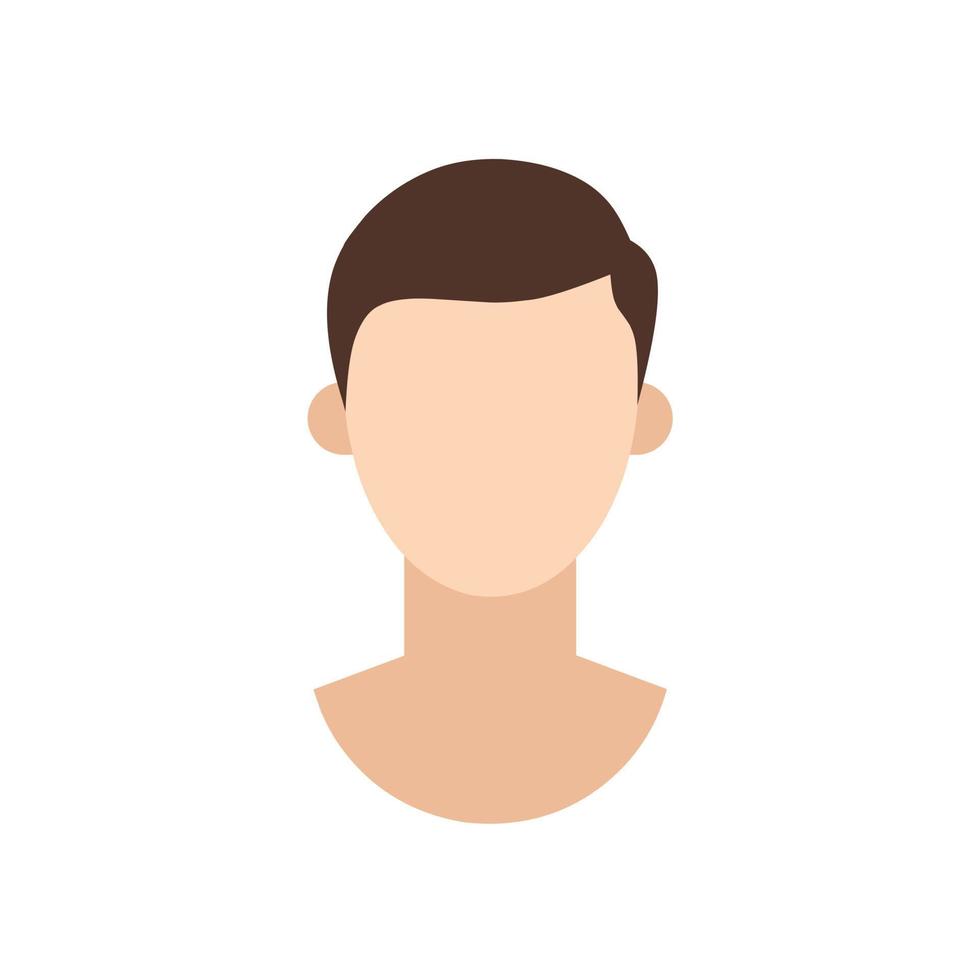 faceless man head vector flat illustration isolated on white background