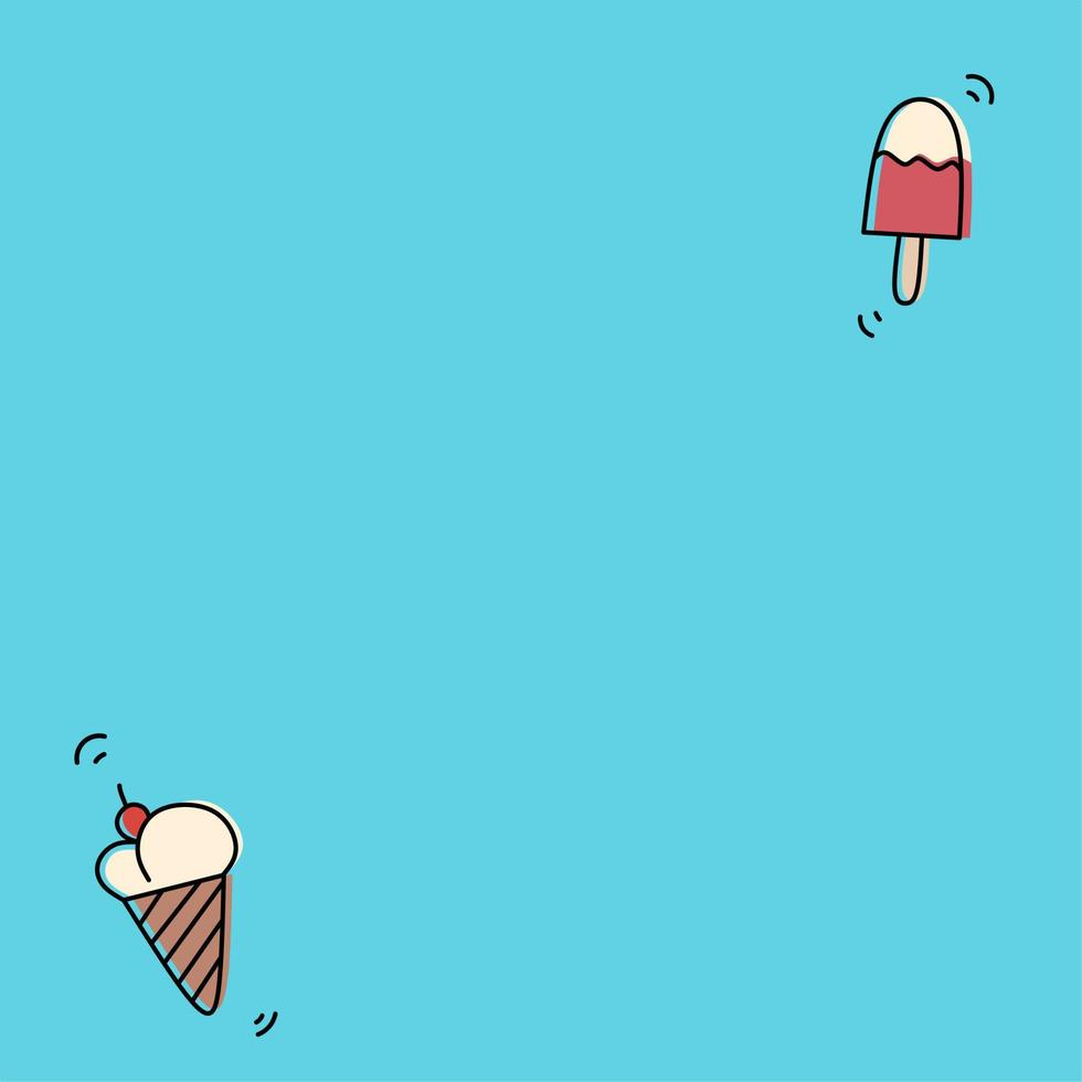 hand drawn ice cream vector background